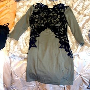 BEBE bodycon dress with gorgeous black lacing